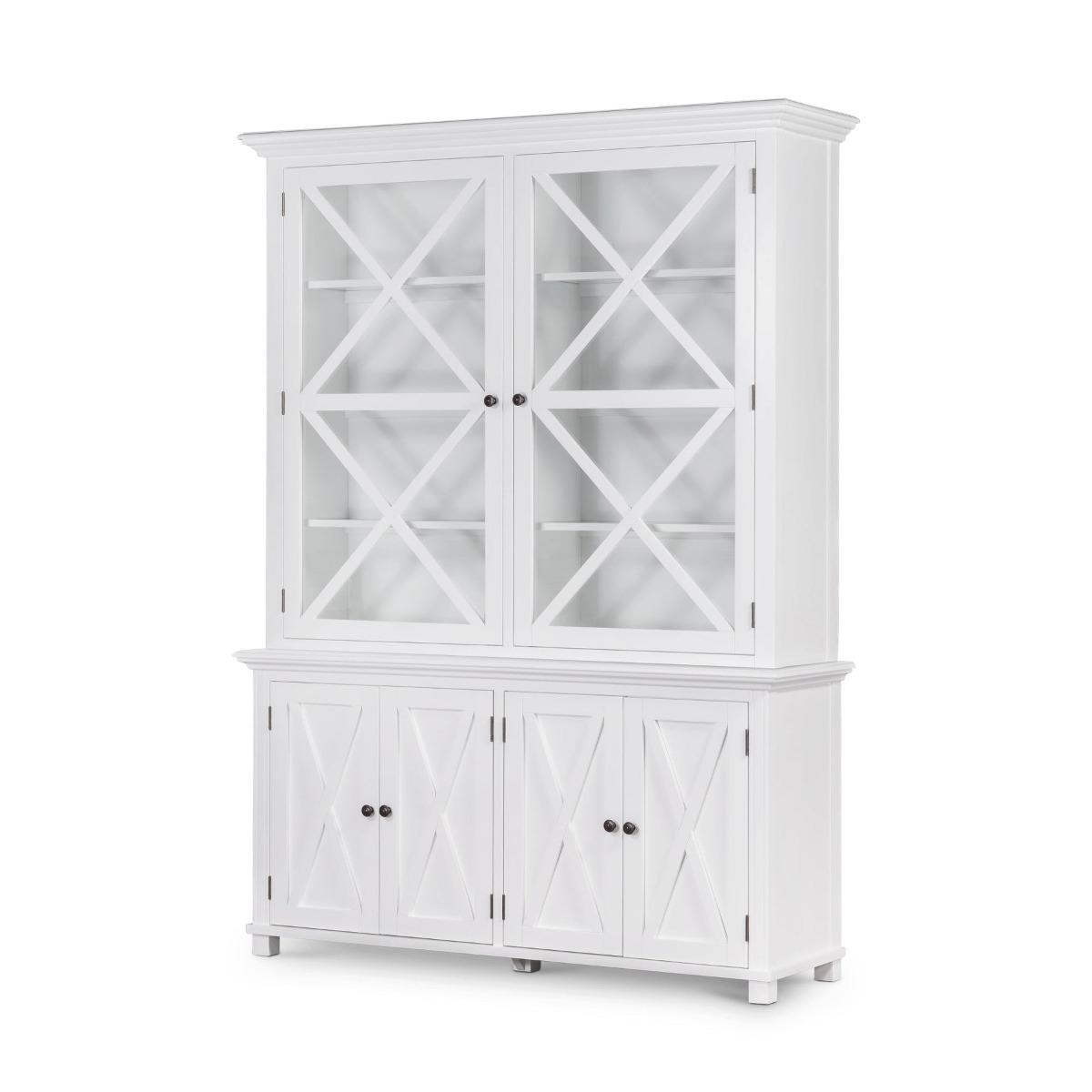 Sorrento Large Glass Door Hamptons Cabinet White, W 170cm D 50cm H 230cm (RRP $3999) - Image 10