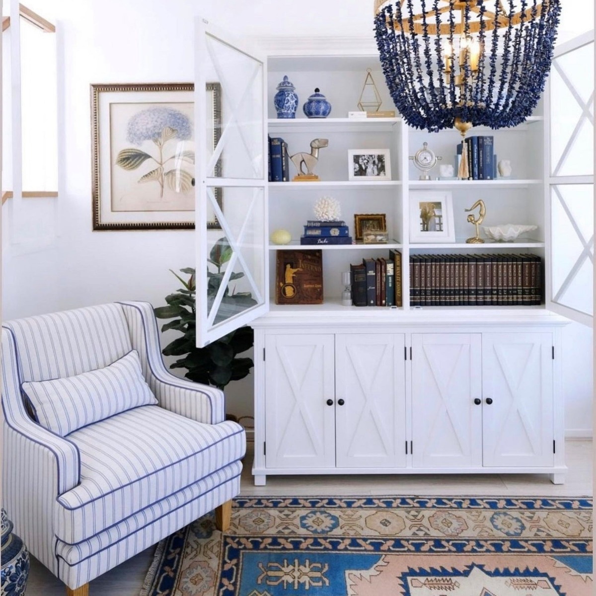 Sorrento Large Glass Door Hamptons Cabinet White, W 170cm D 50cm H 230cm (RRP $3999) - Image 12