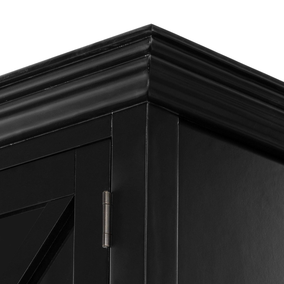 Sorrento Large Glass Door Hamptons Cabinet Black, W 170cm D 50cm H 230cm (RRP $3999) - Image 2