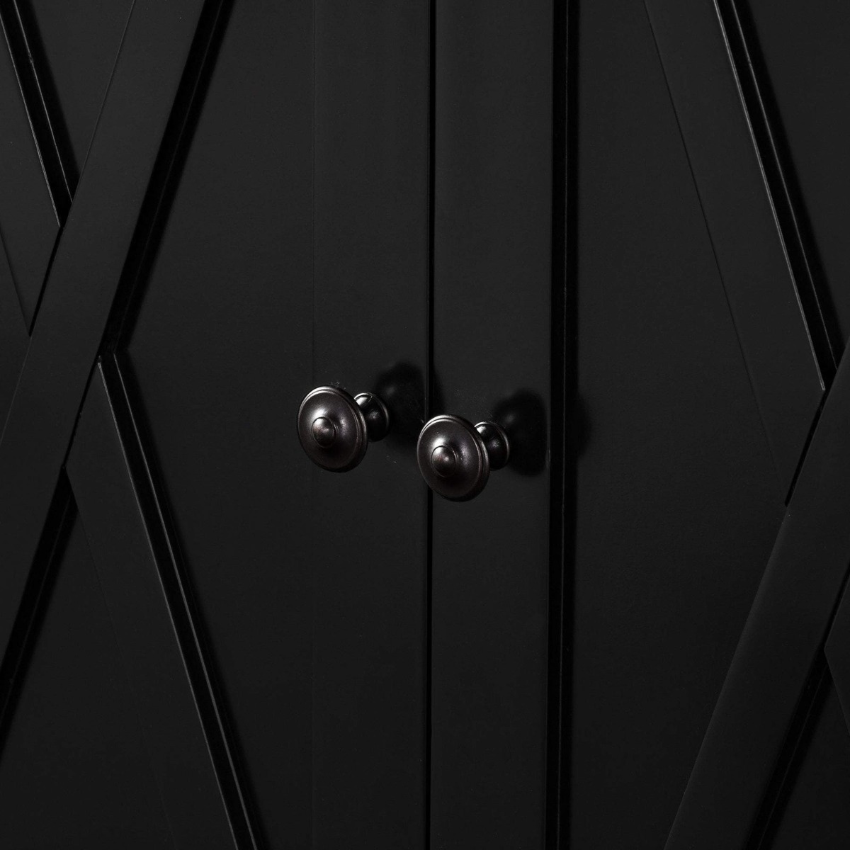 Sorrento Large Glass Door Hamptons Cabinet Black, W 170cm D 50cm H 230cm (RRP $3999) - Image 9