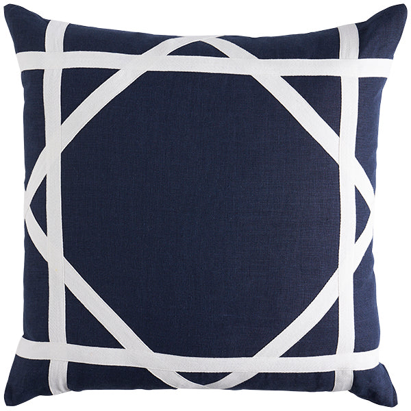 Linen Newport Navy Cushion 55x55cm (RRP $89)