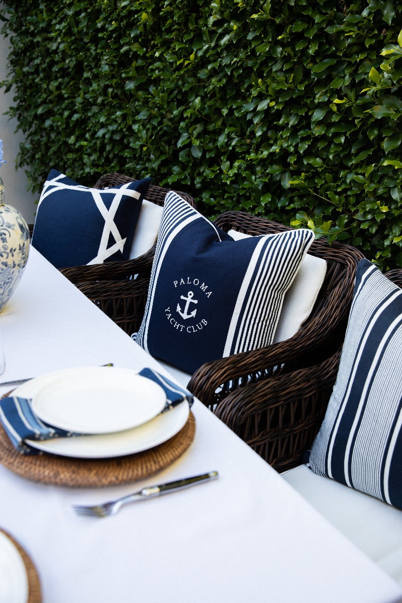 Linen Newport Navy Cushion 55x55cm (RRP $89) - Image 2