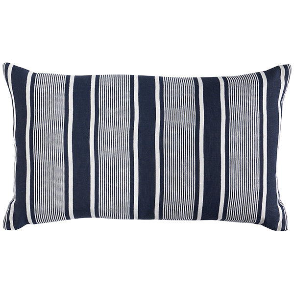 Linen Capri Stripes Navy Cushion 35x60cm (RRP $89)