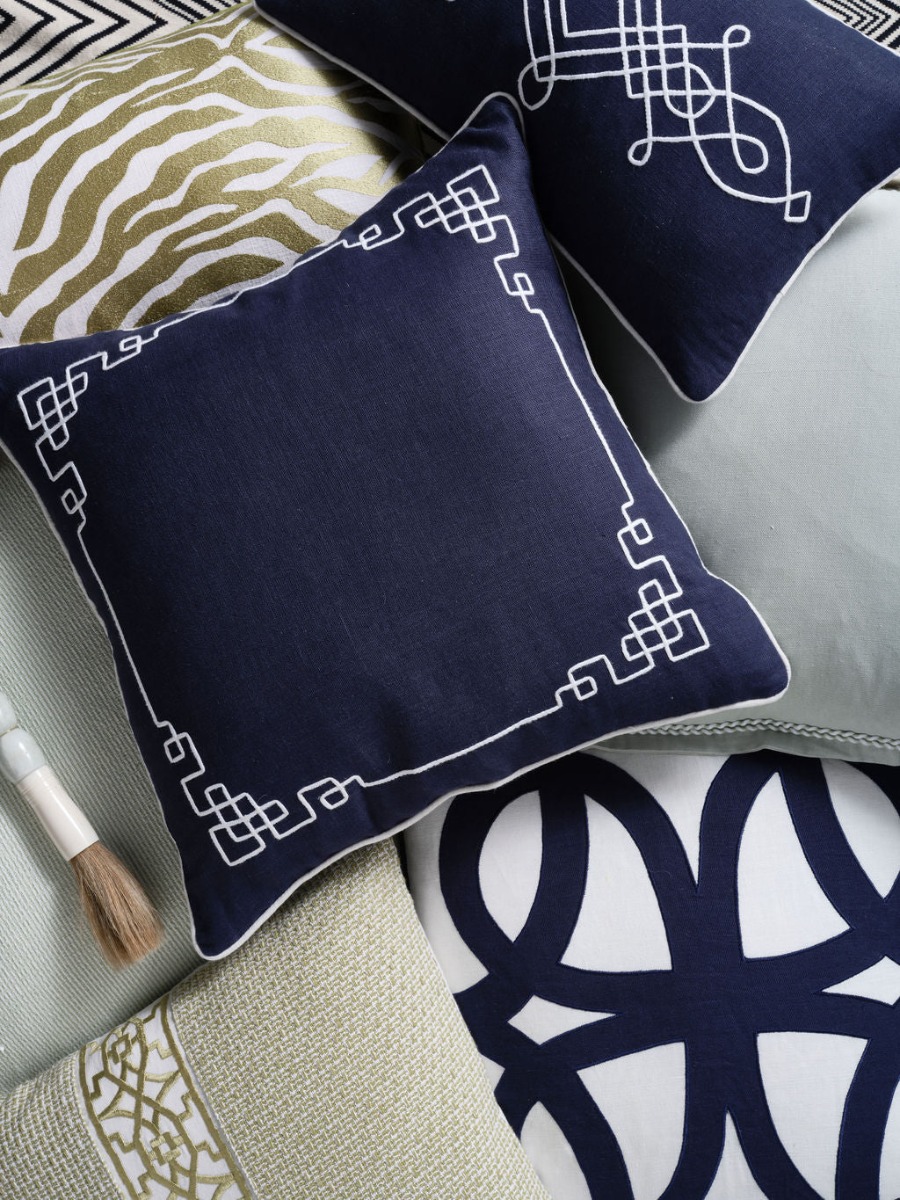 Linen Newport Navy Cushion 50x50cm (RRP $89) - Image 2