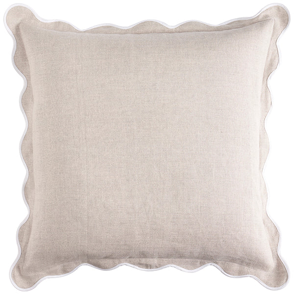 Linen Scallop Sand Cushion 55x55cm (RRP $89)