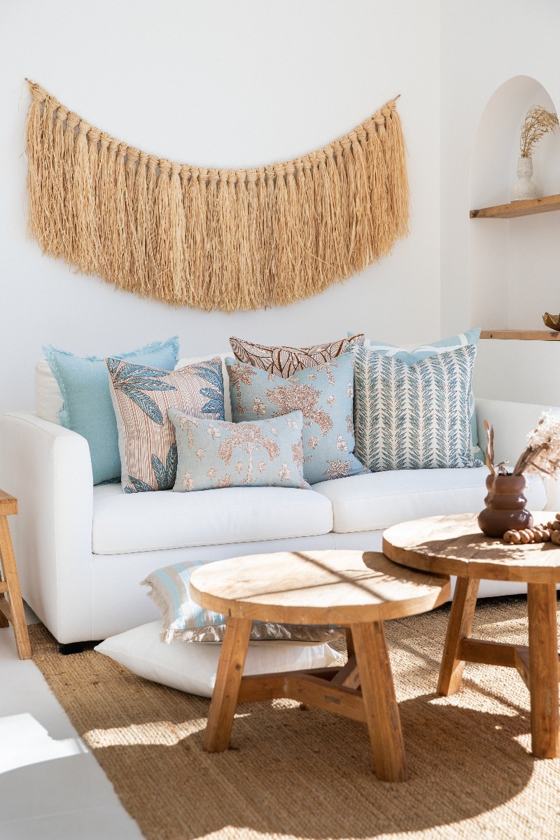 Linen Antibes Sky Blue Cushion 50x50cm (RRP $89) - Image 2