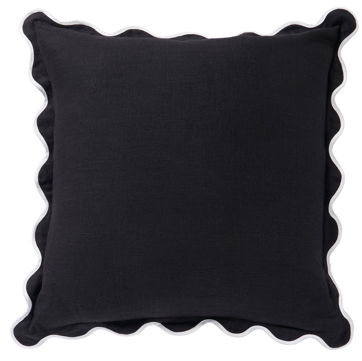 Linen Scallop Black Cushion 55x55cm (RRP $109)