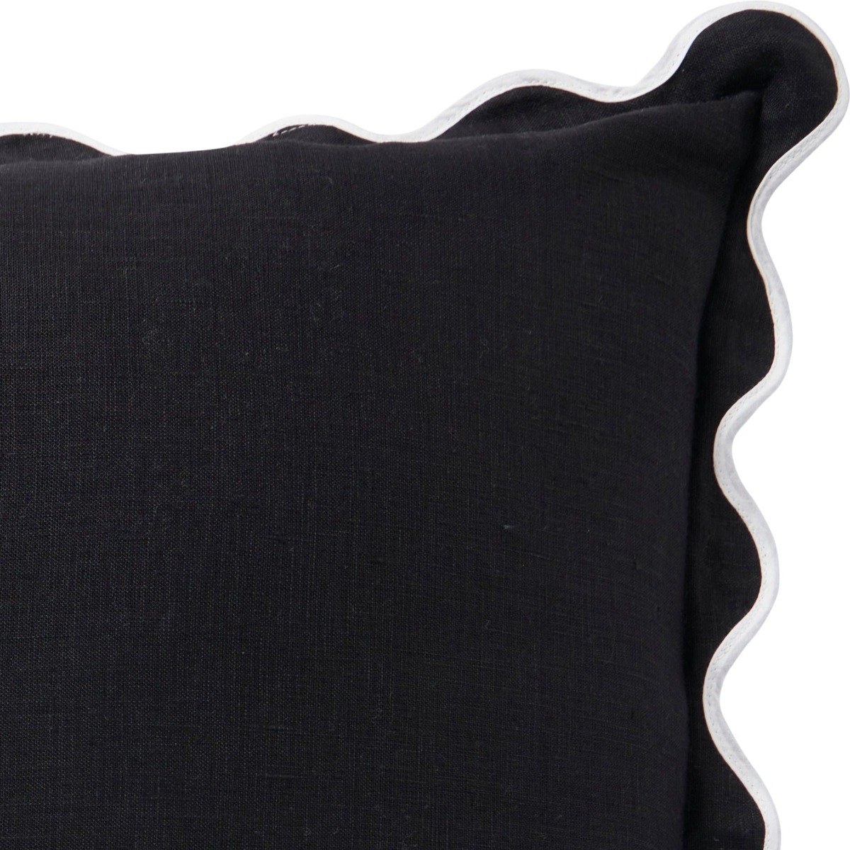 Linen Scallop Black Cushion 55x55cm (RRP $109) - Image 2