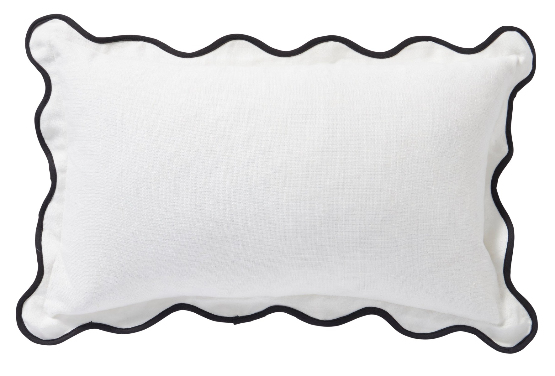 Linen Scallop Blanc Cushion 30x50cm (RRP $89)
