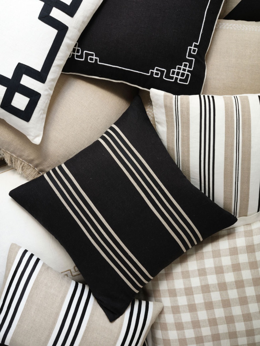 Linen Bedford Black Cushion 50x50cm (RRP $89) - Image 2