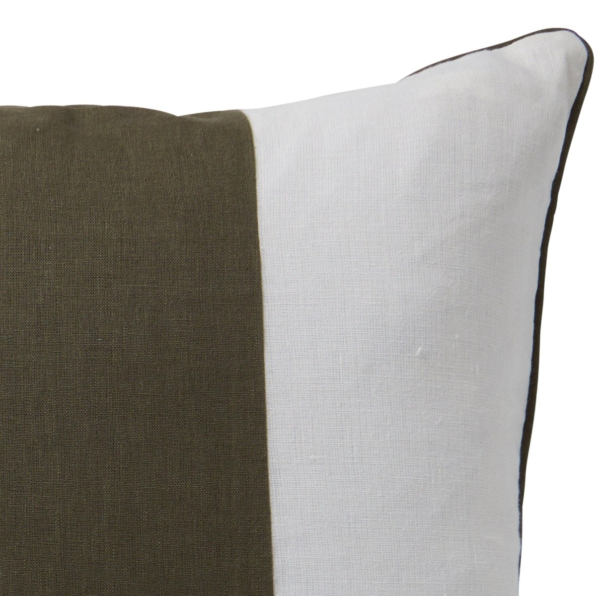 Linen Modena Stripe Olive Cushion 50x50cm (RRP $99) - Image 2