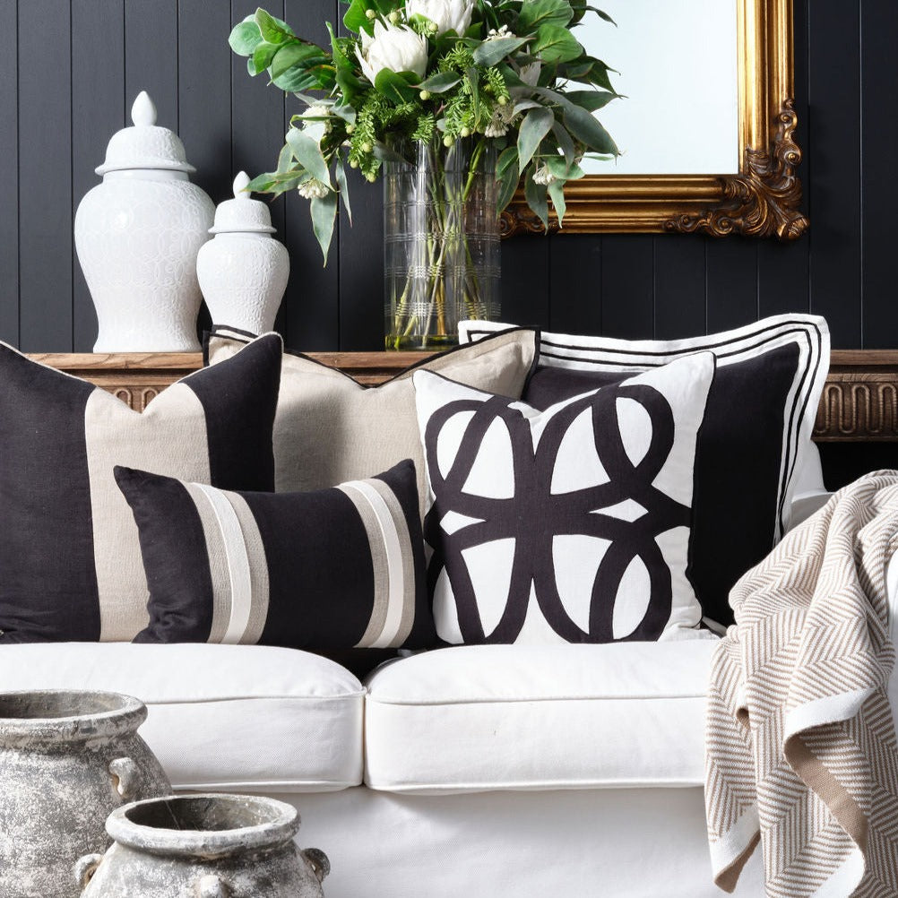 Linen Milano Black Cushion 50x50cm (RRP $119) - Image 2