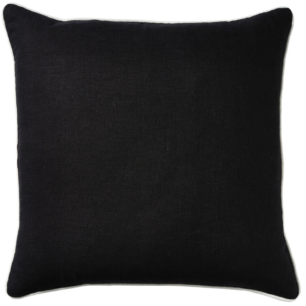 Linen Piping Black Cushion 50x50cm (RRP $89)