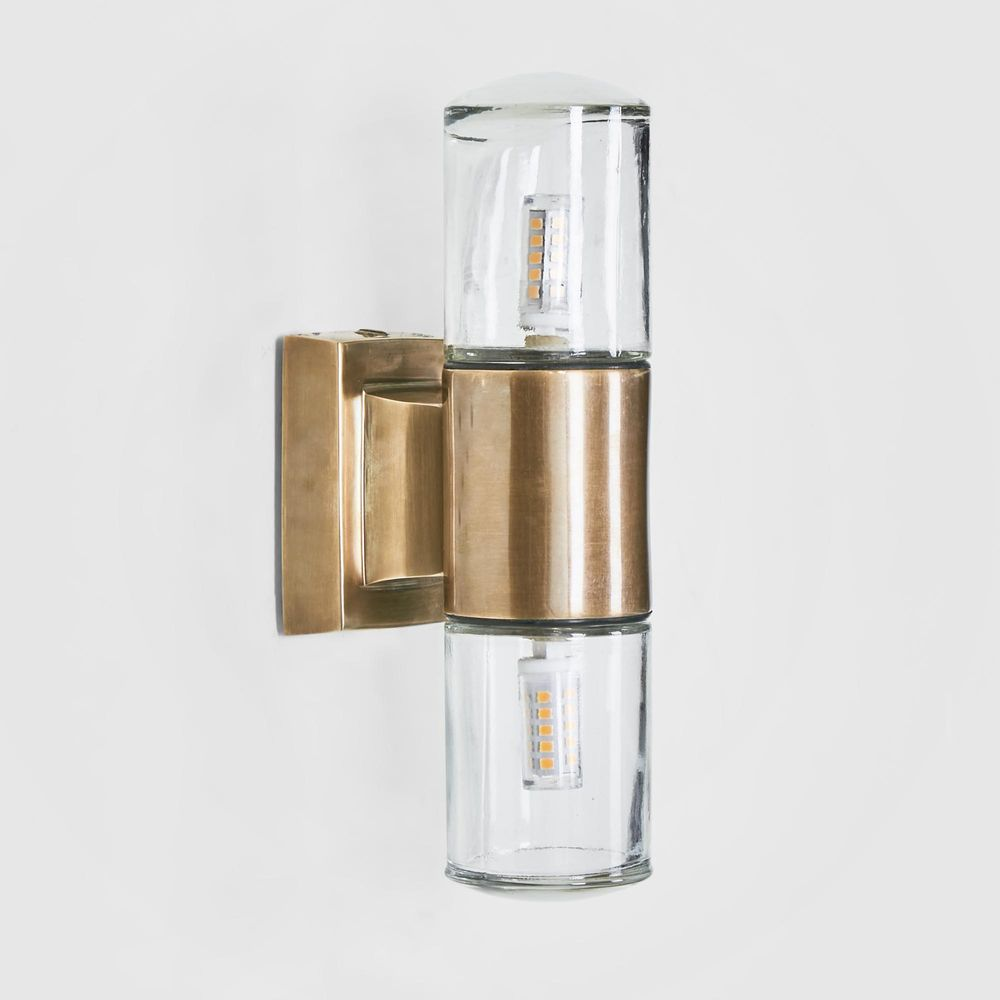 Plover Outdoor Wall Light Antique Brass, D 9cm W 5cm H 20cm (RRP $349) - Image 4