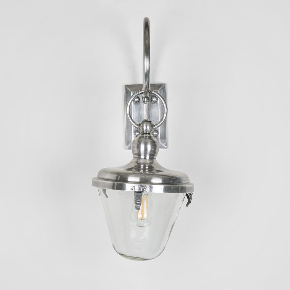 Savoy Outdoor Wall Light with Glass Shade Antique Silver (RRP $1518) - Image 2