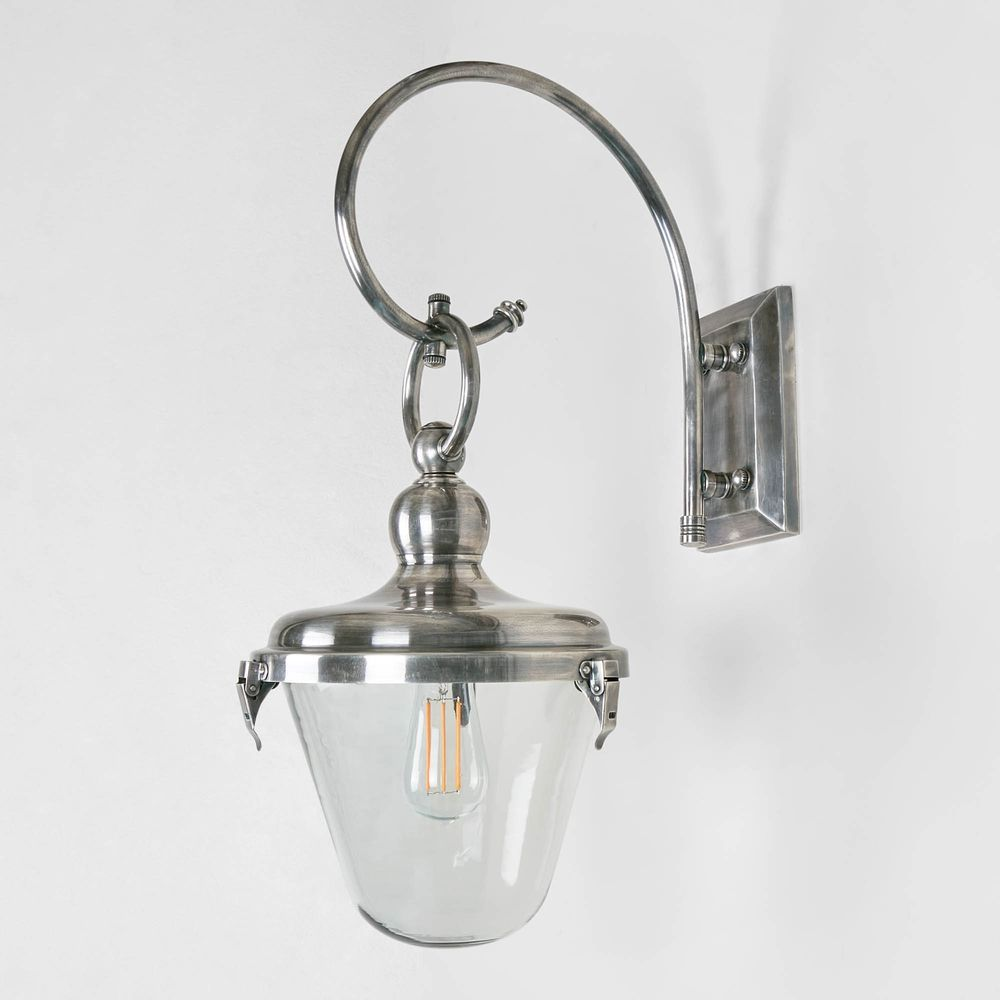 Savoy Outdoor Wall Light with Glass Shade Antique Silver (RRP $1518) - Image 4