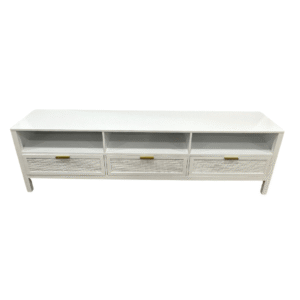 Santorini Large Media Unit White, W 210cm D 45cm H 50cm (RRP $1999)