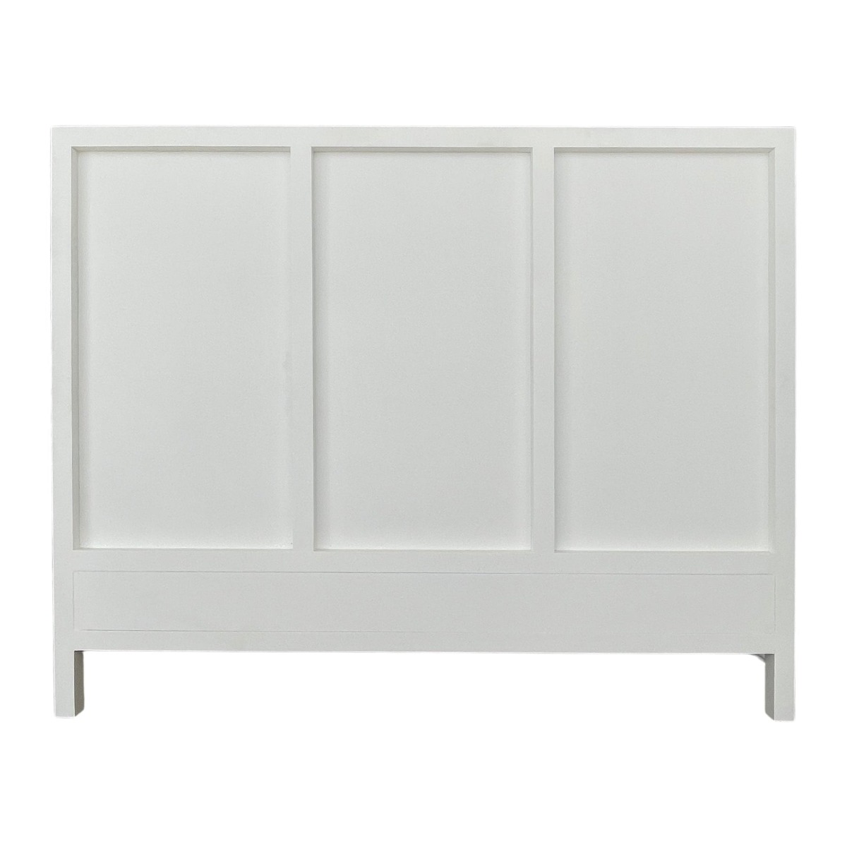 Santorini Hamptons Timber & Rattan Queen Bed White, W 162cm D 215cm H 130cm (RRP $2199) - Image 9