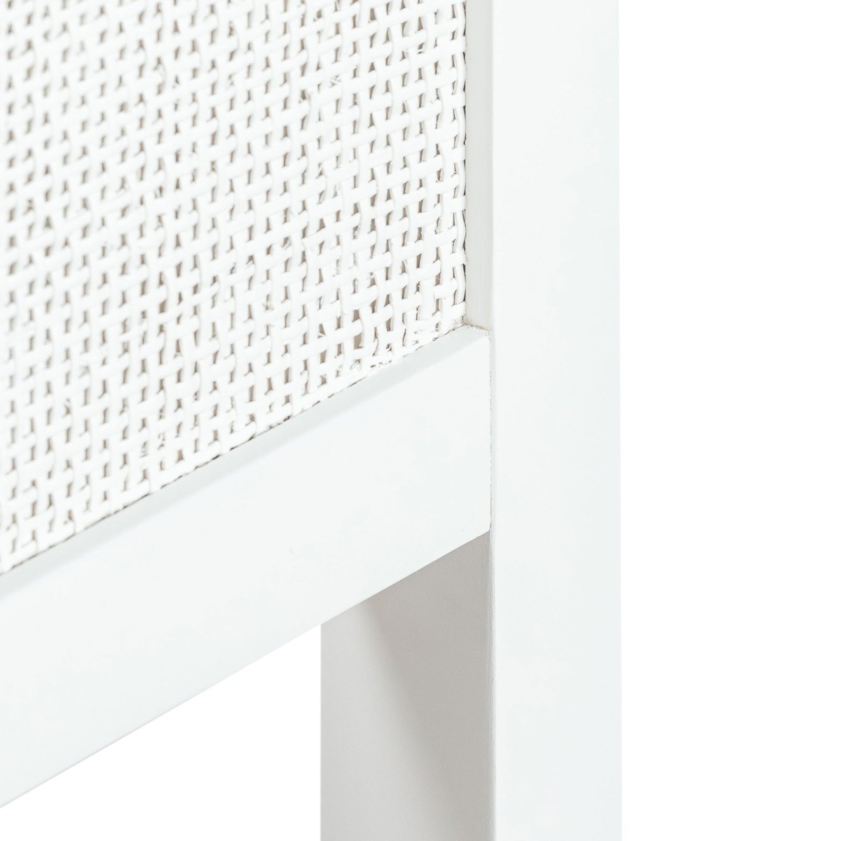 Santorini Hamptons Timber/Rattan Double Bed White, W 146cm D 199cm H 130cm (RRP $1799) - Image 3