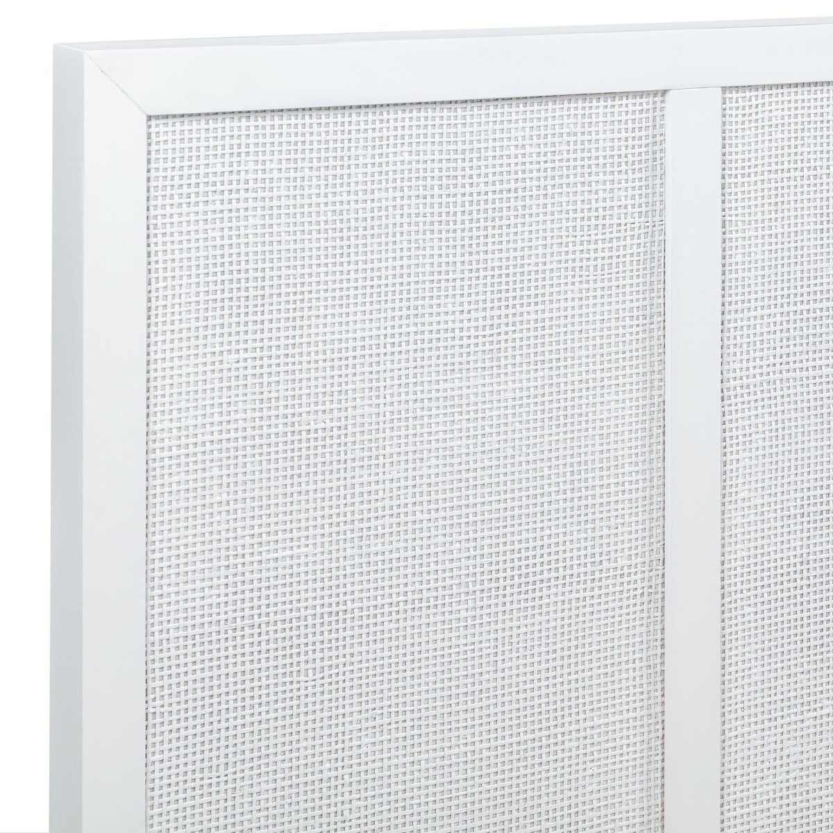 Santorini Hamptons Timber/Rattan Double Bed White, W 146cm D 199cm H 130cm (RRP $1799) - Image 6