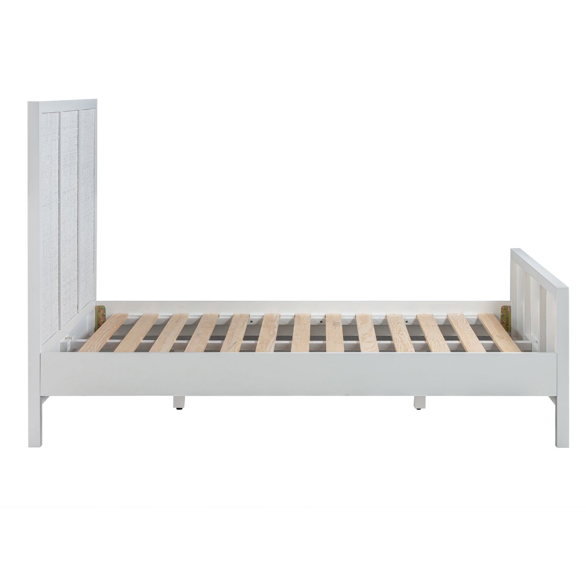 Santorini Hamptons Timber/Rattan Double Bed White, W 146cm D 199cm H 130cm (RRP $1799) - Image 9