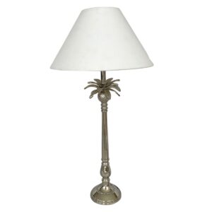 wp-image-tigress-51223.jpg Nickel Pineapple Leaf Lamp W/White Shade - Lamp Base & Shade (RRP $429)