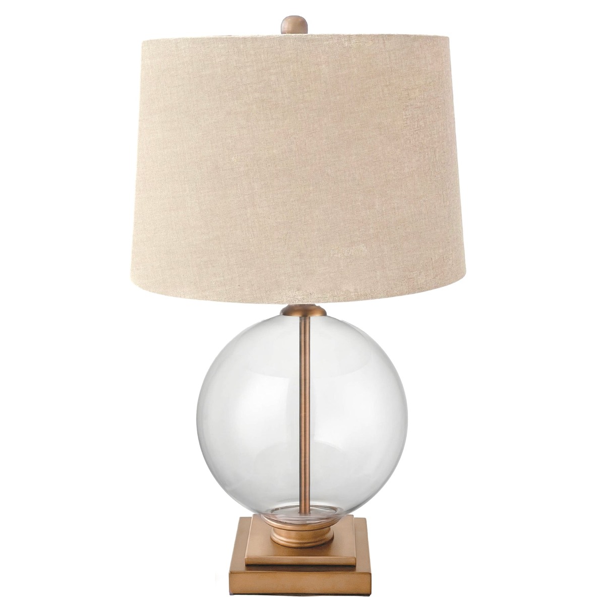 Ivy Small Antique Brass And Glass With Natural Linen Shade (RRP $289)