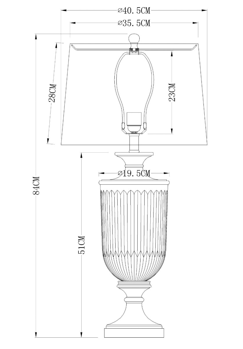 Bellevue Glass Nickel Lamp With Black Linen Shade (RRP $379) - Image 2