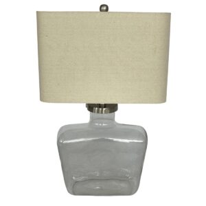Fillable Bottle Lamp W Linen Shade - Lamp Base & Shade (RRP $299)