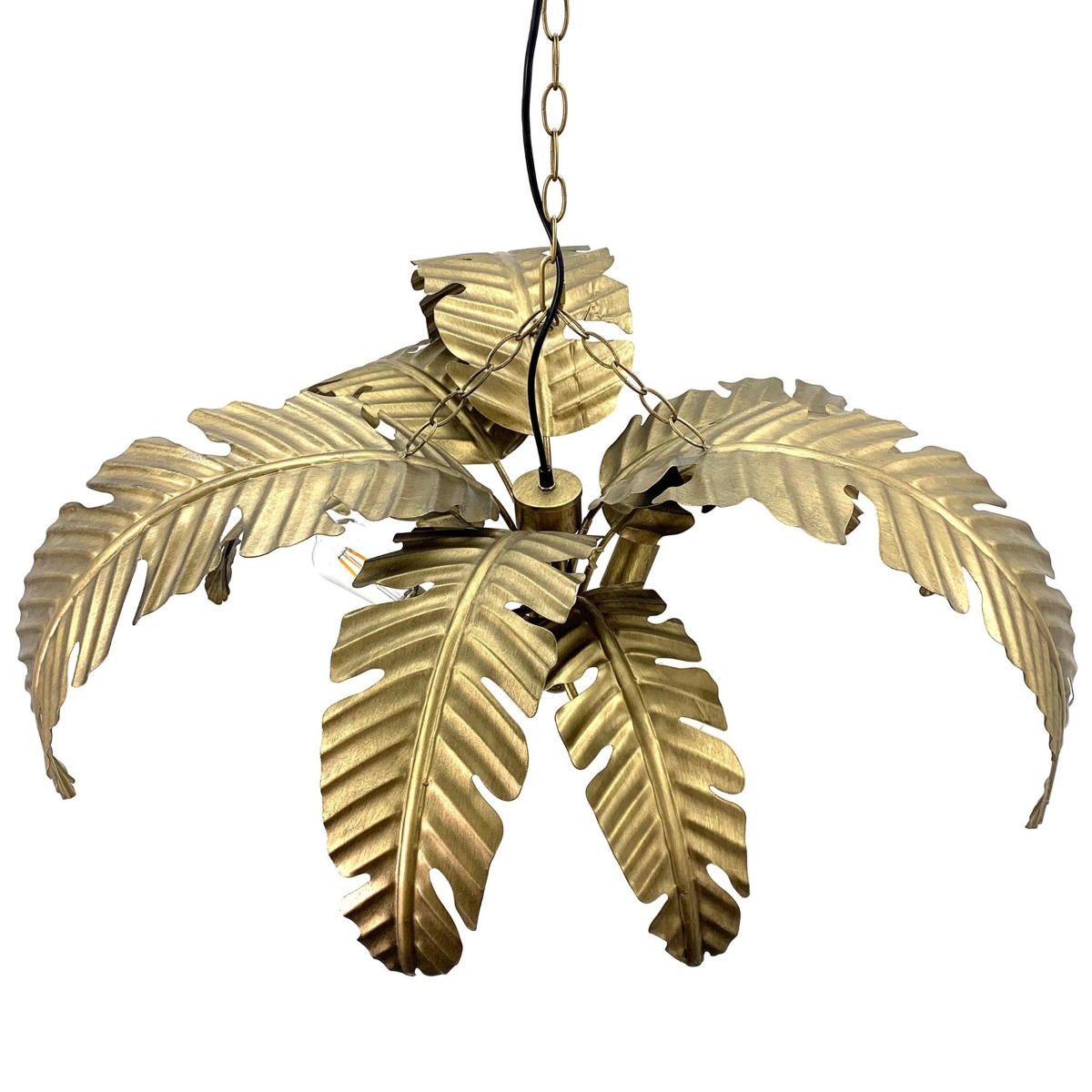 Azalea Iron Pendant Lamp Gold, W89cm D89cm H35.5cm (RRP $449) - Image 2