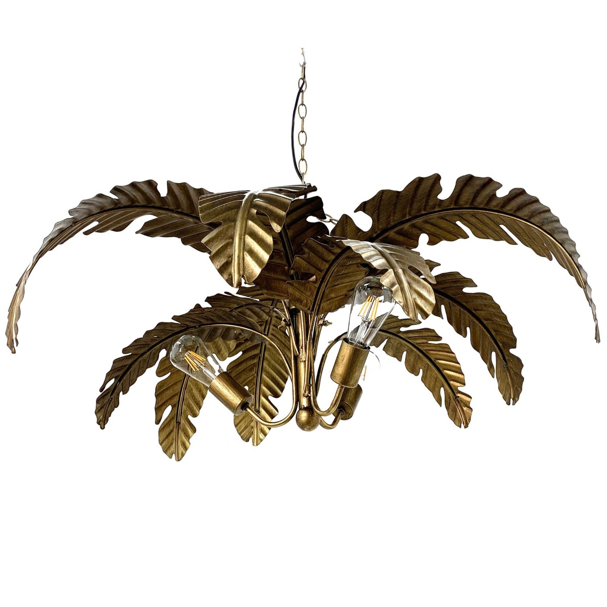 Azalea Iron Pendant Lamp Gold, W89cm D89cm H35.5cm (RRP $449) - Image 3