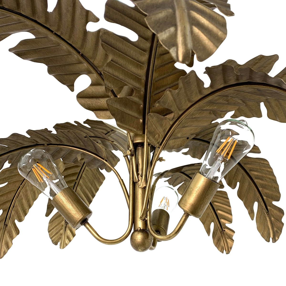 Azalea Iron Pendant Lamp Gold, W89cm D89cm H35.5cm (RRP $449) - Image 4