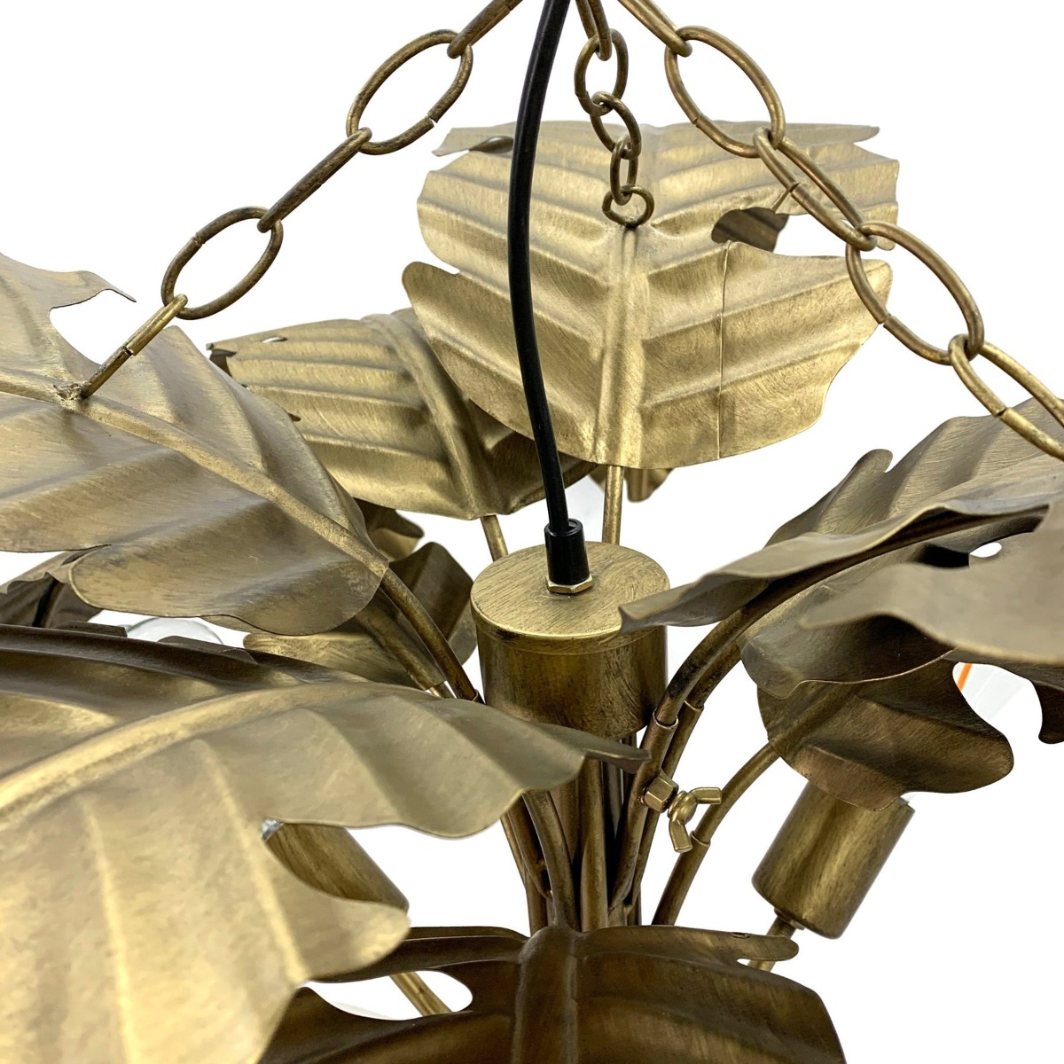 Azalea Iron Pendant Lamp Gold, W89cm D89cm H35.5cm (RRP $449) - Image 5