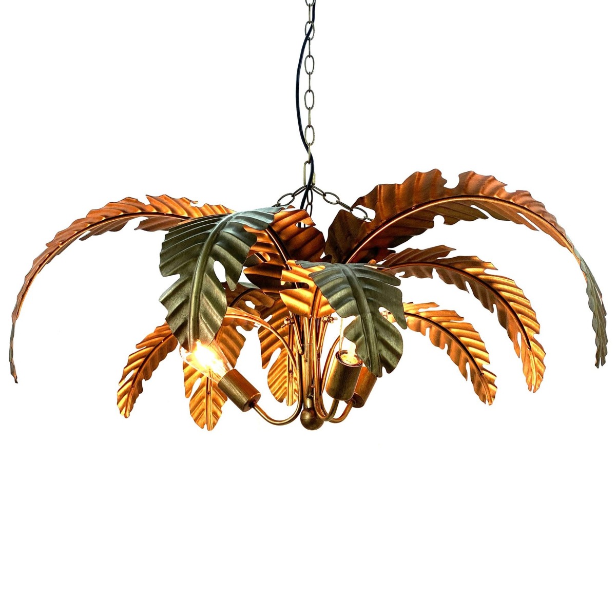 Azalea Iron Pendant Lamp Gold, W89cm D89cm H35.5cm (RRP $449) - Image 6