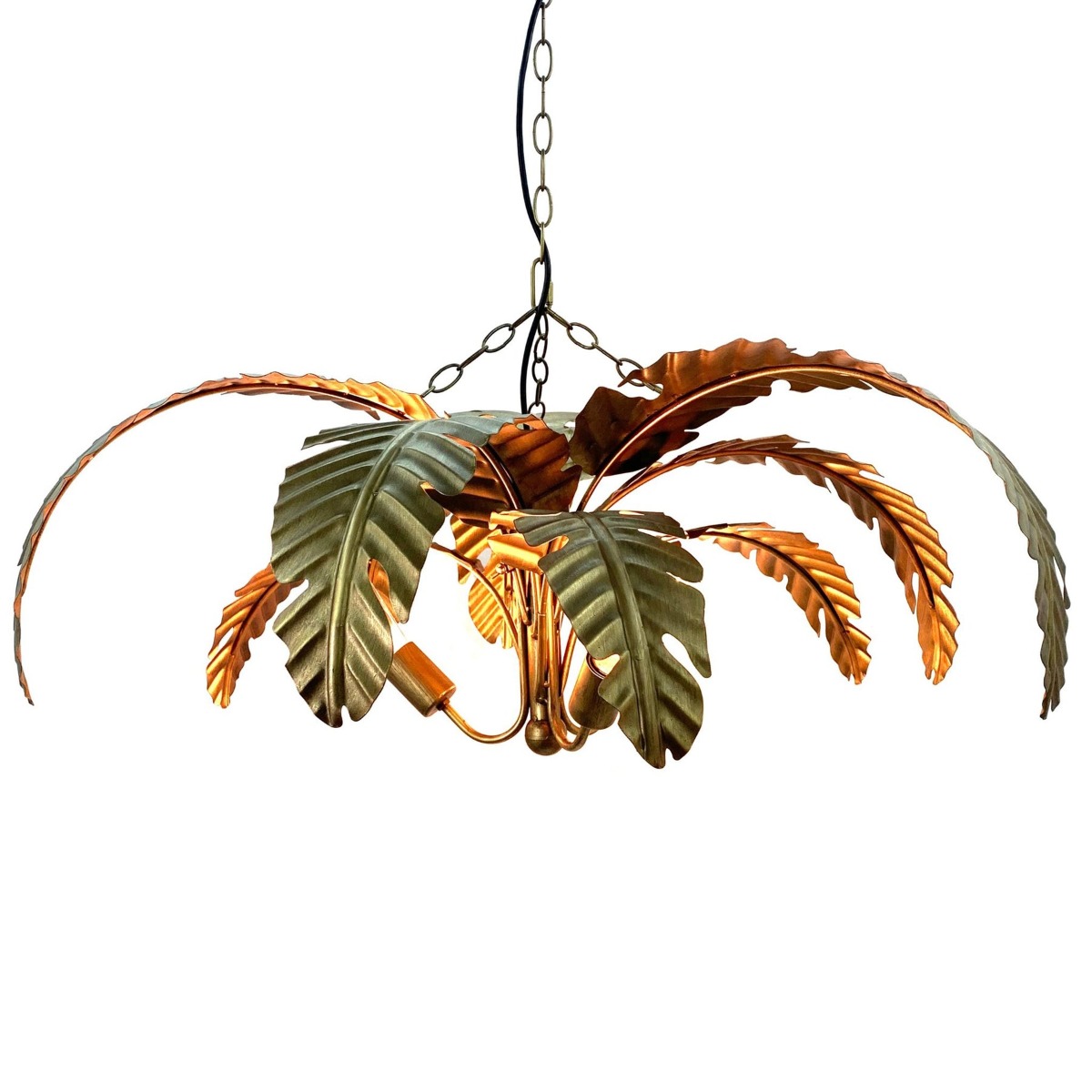 Azalea Iron Pendant Lamp Gold, W89cm D89cm H35.5cm (RRP $449) - Image 7