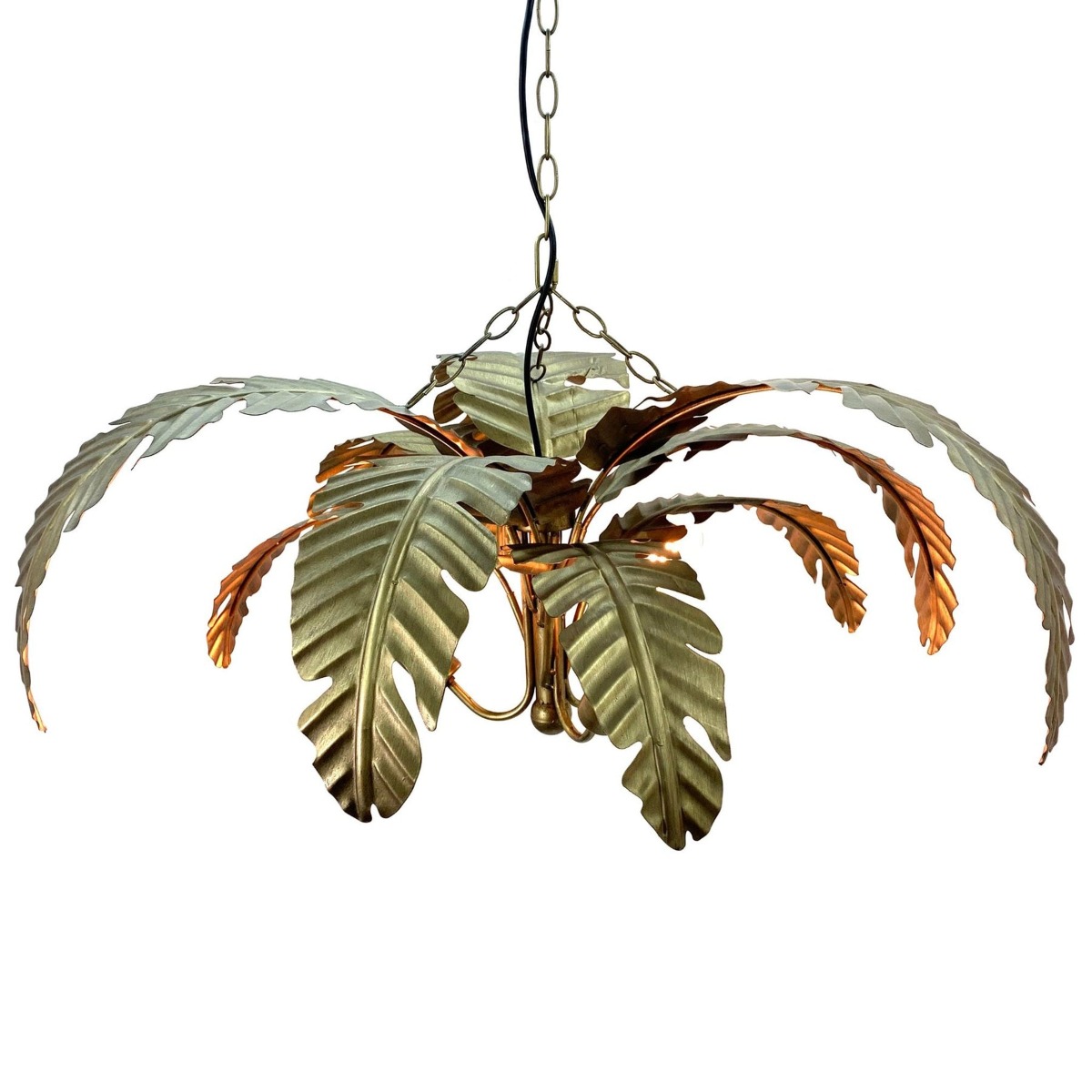 Azalea Iron Pendant Lamp Gold, W89cm D89cm H35.5cm (RRP $449) - Image 9