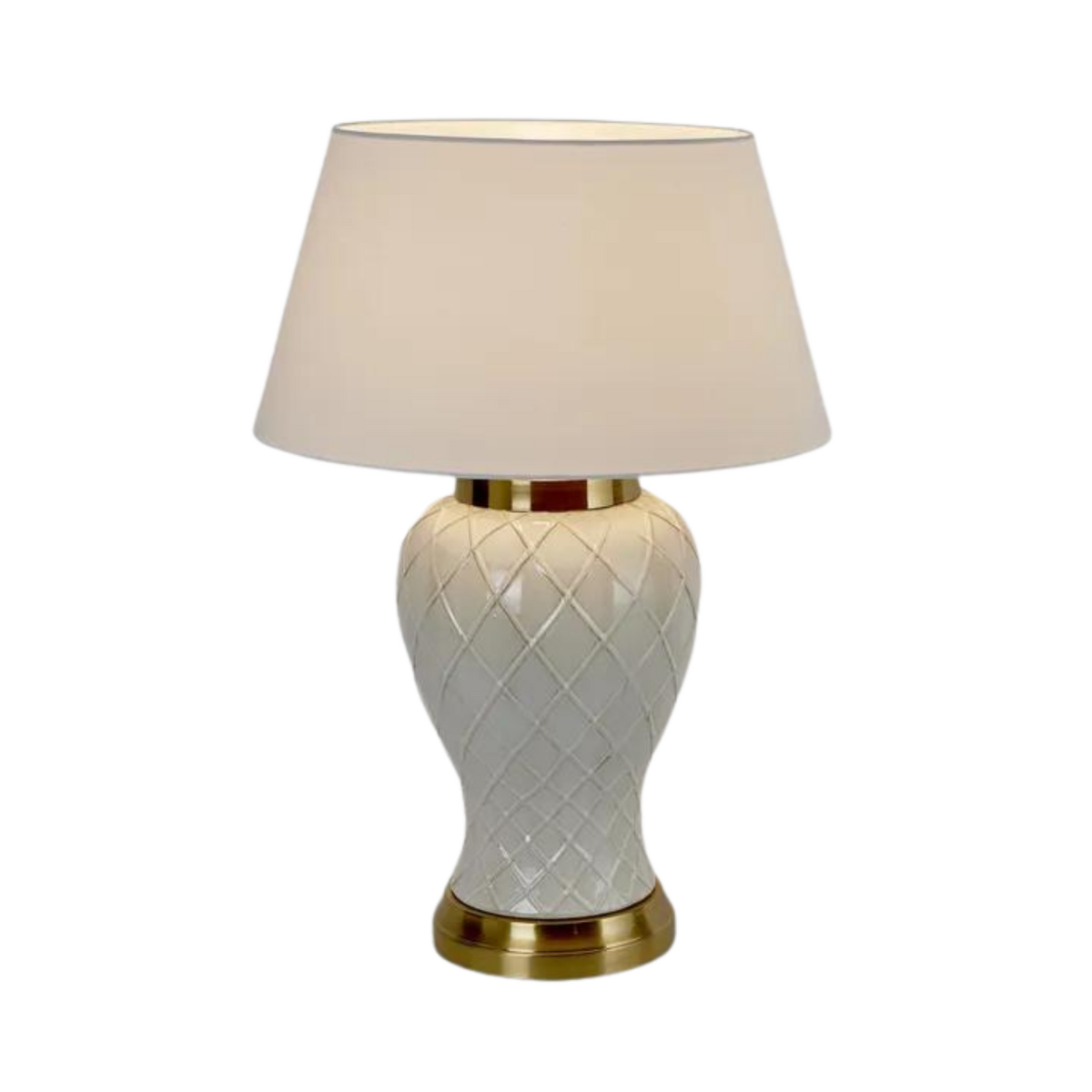 Berkley Ceramic Lamp & Shade, D 46cm W 46cm H 67cm (RRP $549)