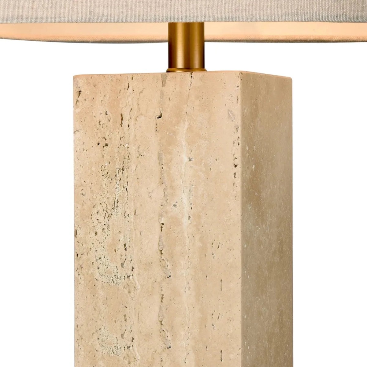 Imperial Travertine Table Lamp with Natural Linen Shade (RRP $369) - Image 2