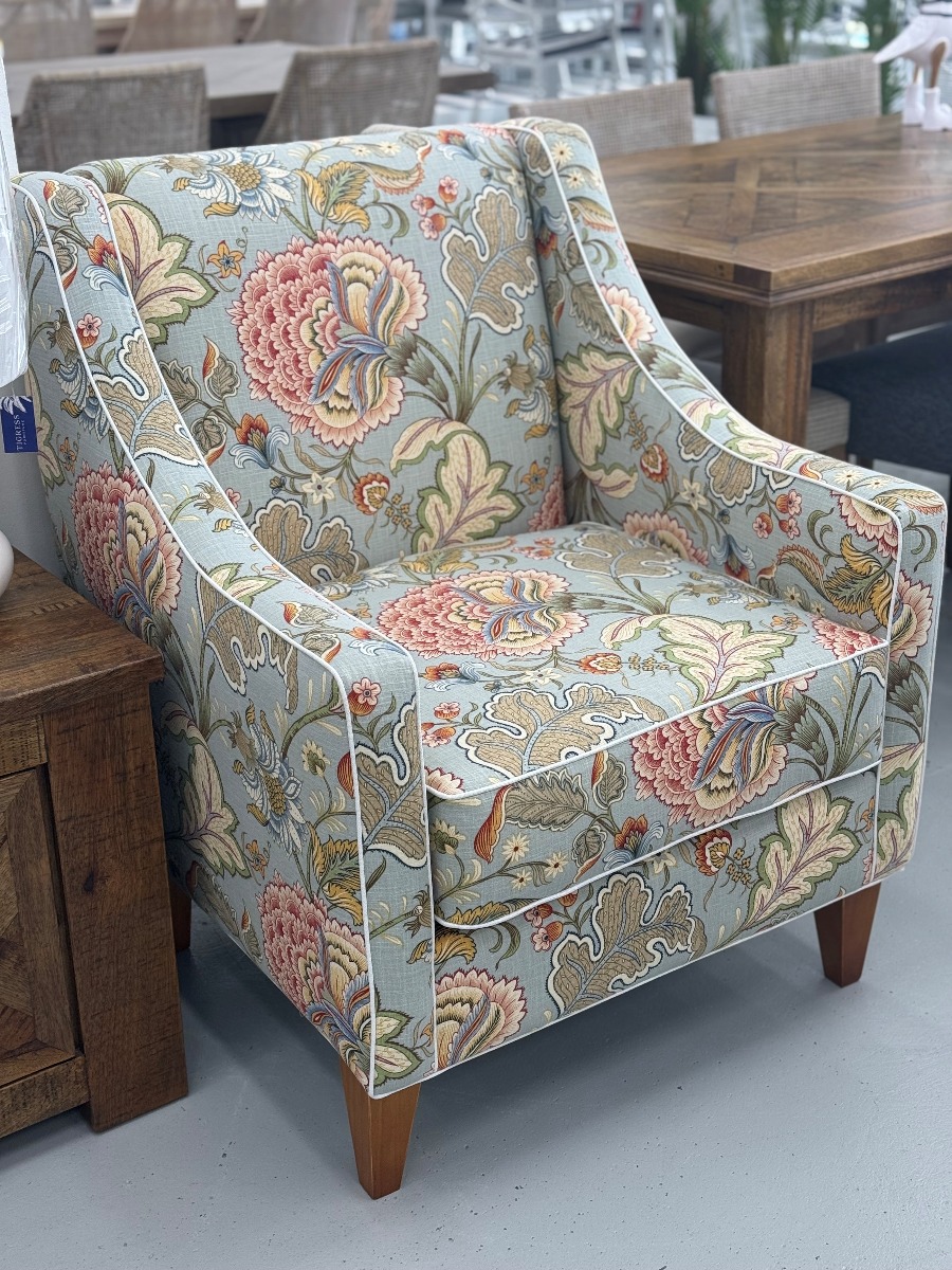 "Amelie" Australian Made Hamptons Style Occasional Armchair, Profile Portsea Beach (RRP $1699)