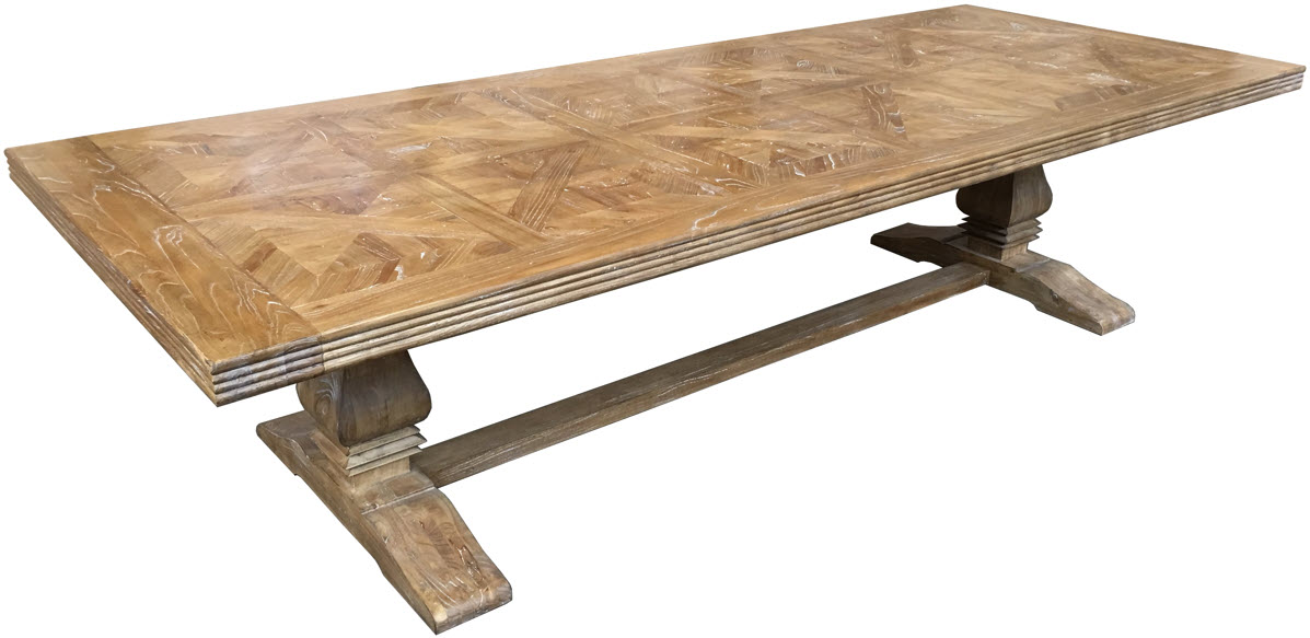 Maison Royale Hamptons Style Dining Table Recycled Elm, 320cmL x 120cmD x 77cmH (RRP $5499) - Image 4