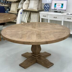 wp-image-tigress-51458.jpg "Whitsunday" Hamptons Style Parquetry Hardwood Timber 150cm Round Dining Table, Hamptons Grey (RRP $2499)
