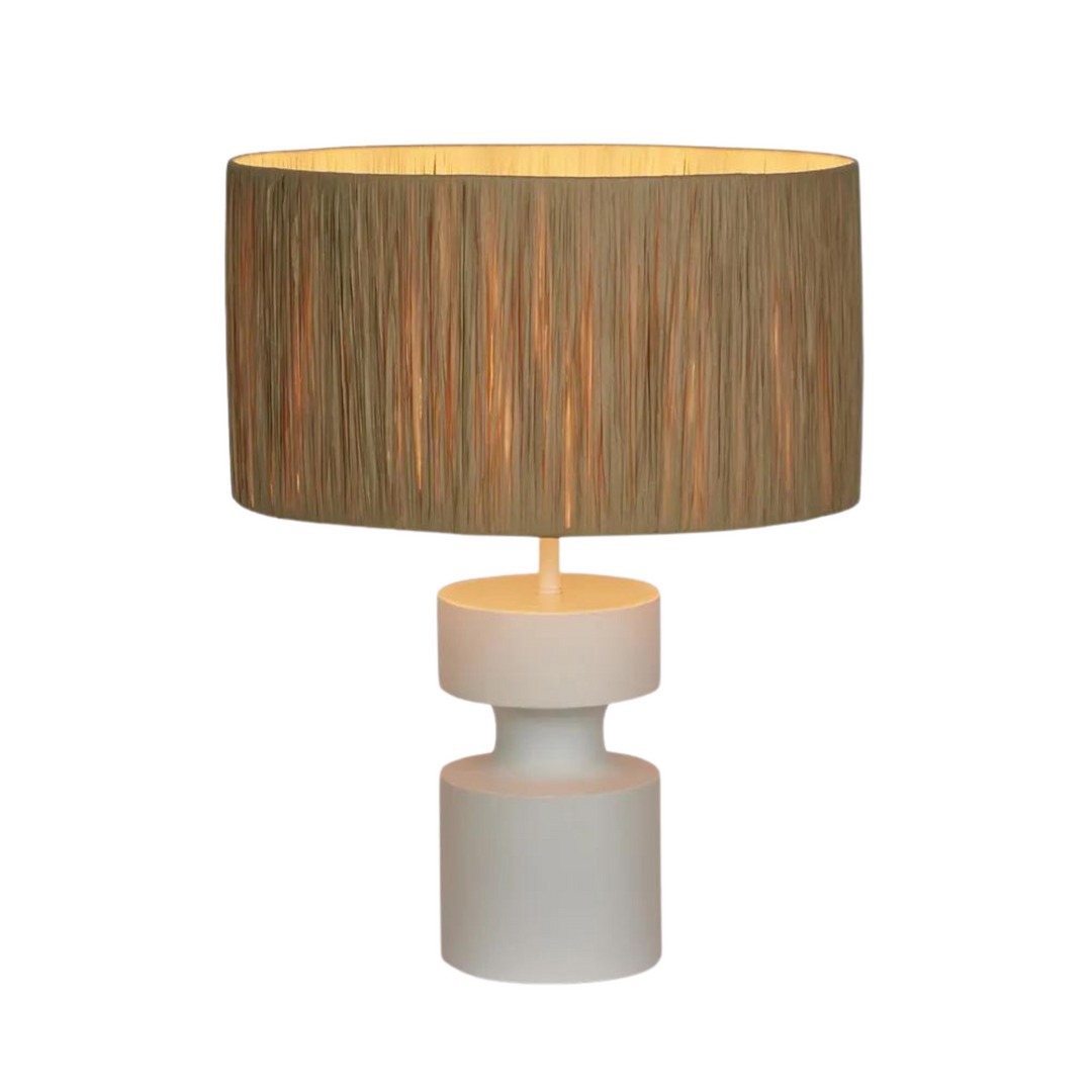 Marni Lamp Small White with Raffia Shade (RRP $285)