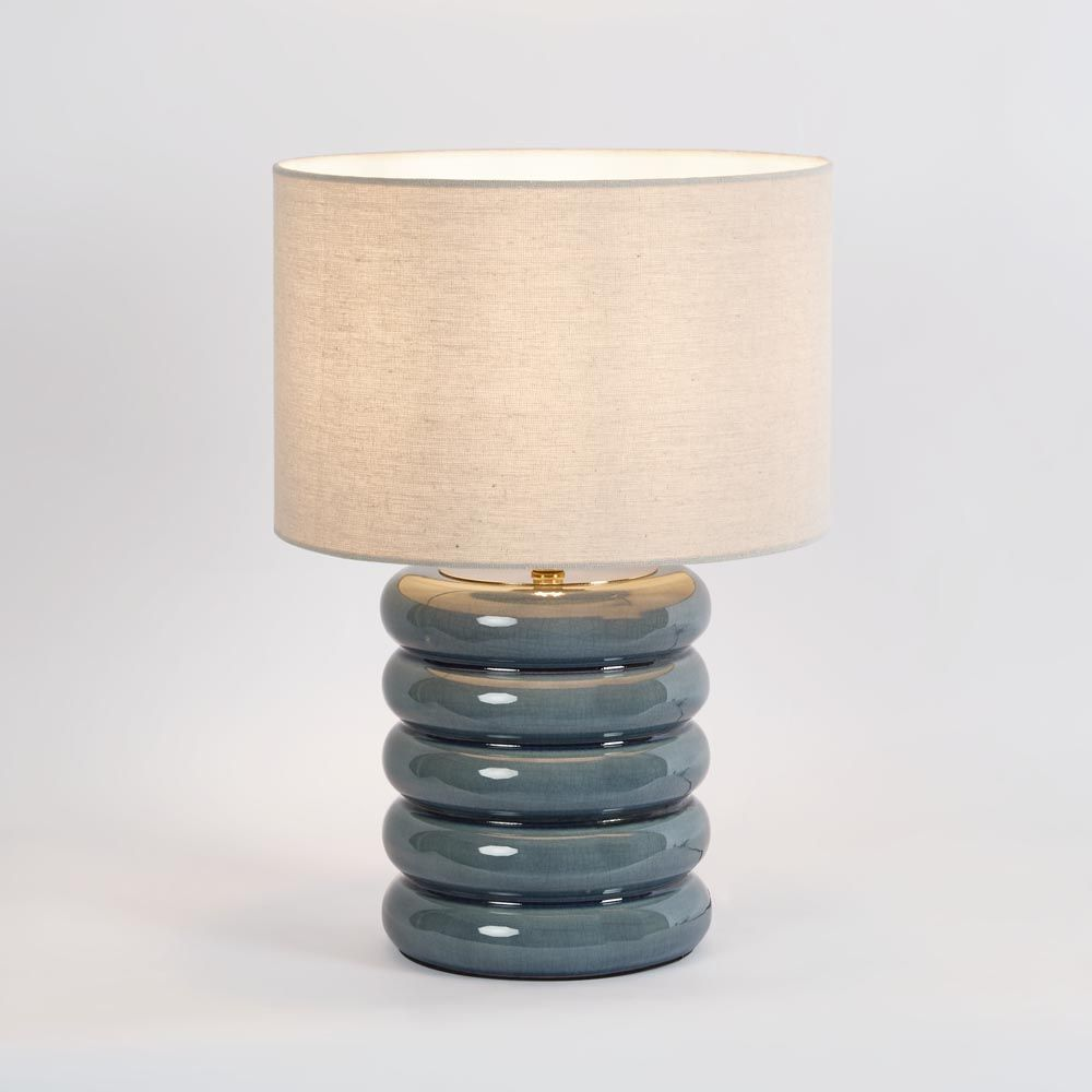 Bentley Blue Table Lamp & Linen Shade (RRP $217.80)