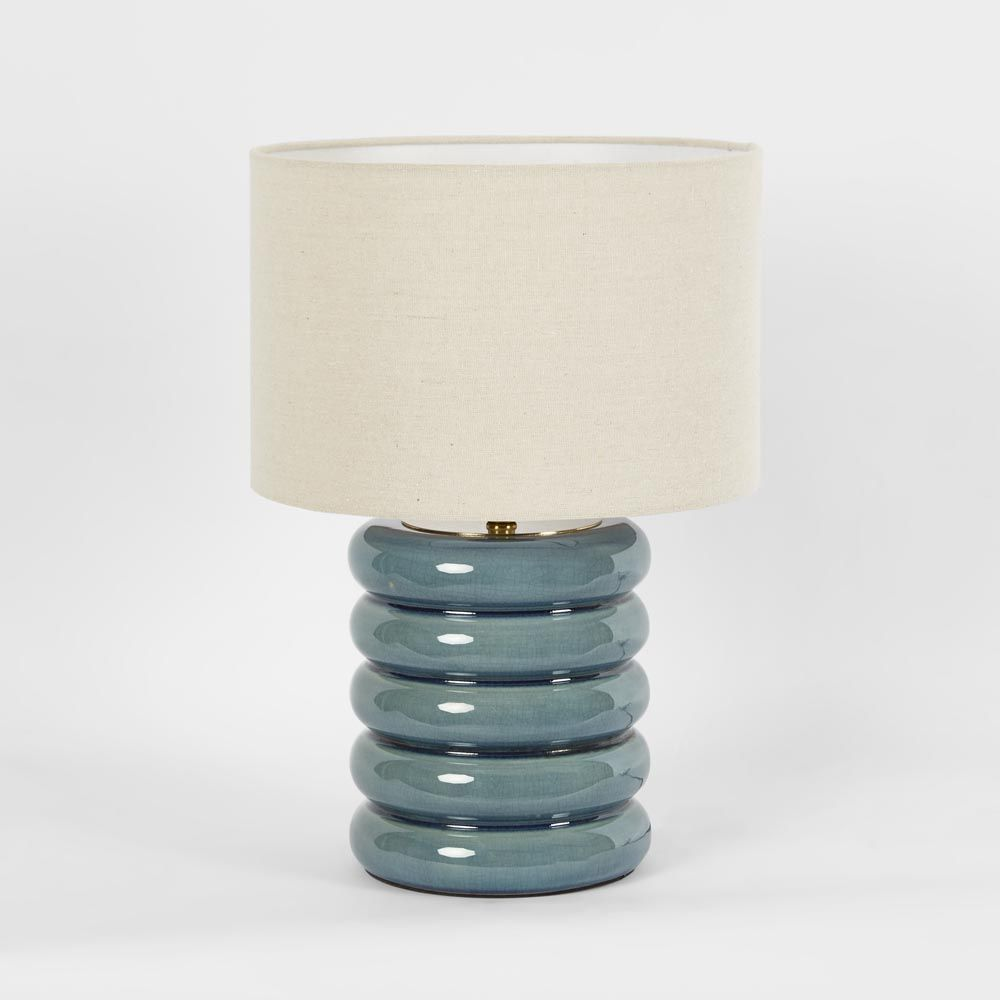 Bentley Blue Table Lamp & Linen Shade (RRP $217.80) - Image 3