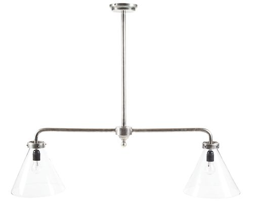 Gadsden Two Arm Ceiling Pendant Antqiue Silver (RRP $1870)