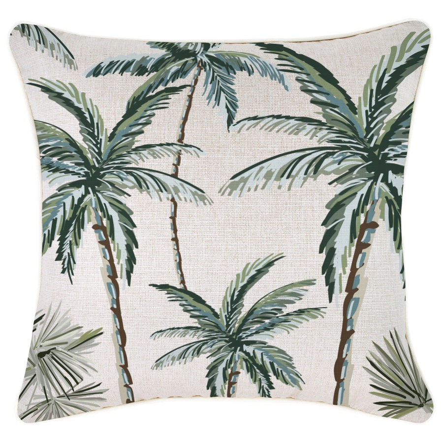 Outdoor Cushion With Piping Palm Tree Paradise Natural 45cm x 45cm