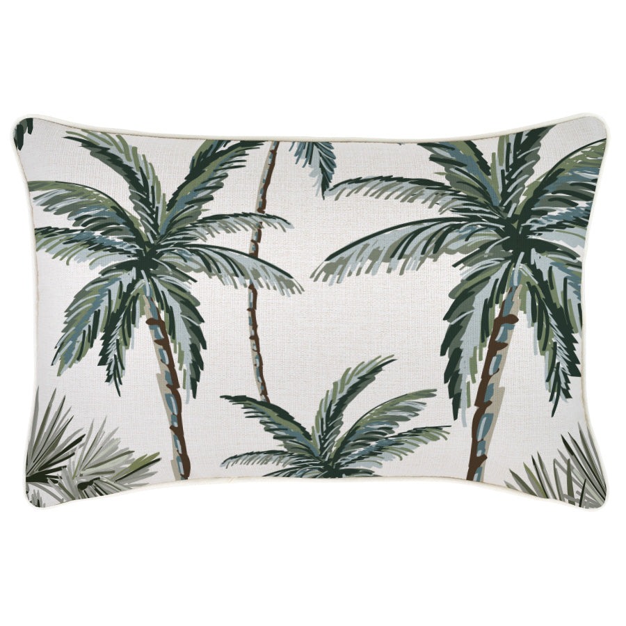 Outdoor Cushion With Piping Palm Tree Paradise Natural 35cm x 50cm