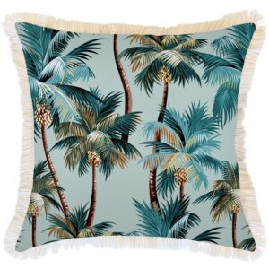 wp-image-tigress-51811.jpg Outdoor Cushion Coastal Fringe Palm Trees Seafoam 60cm x 60cm