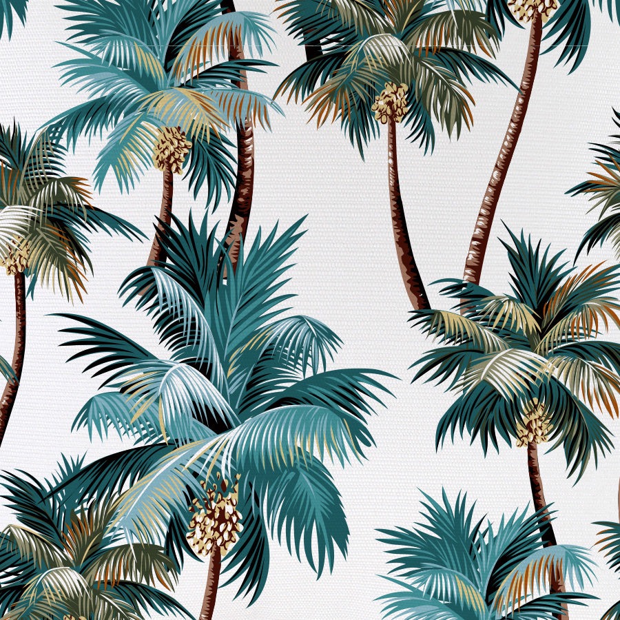 Outdoor Cushion With Piping Palm Trees White 35cm x 50cm - Image 3