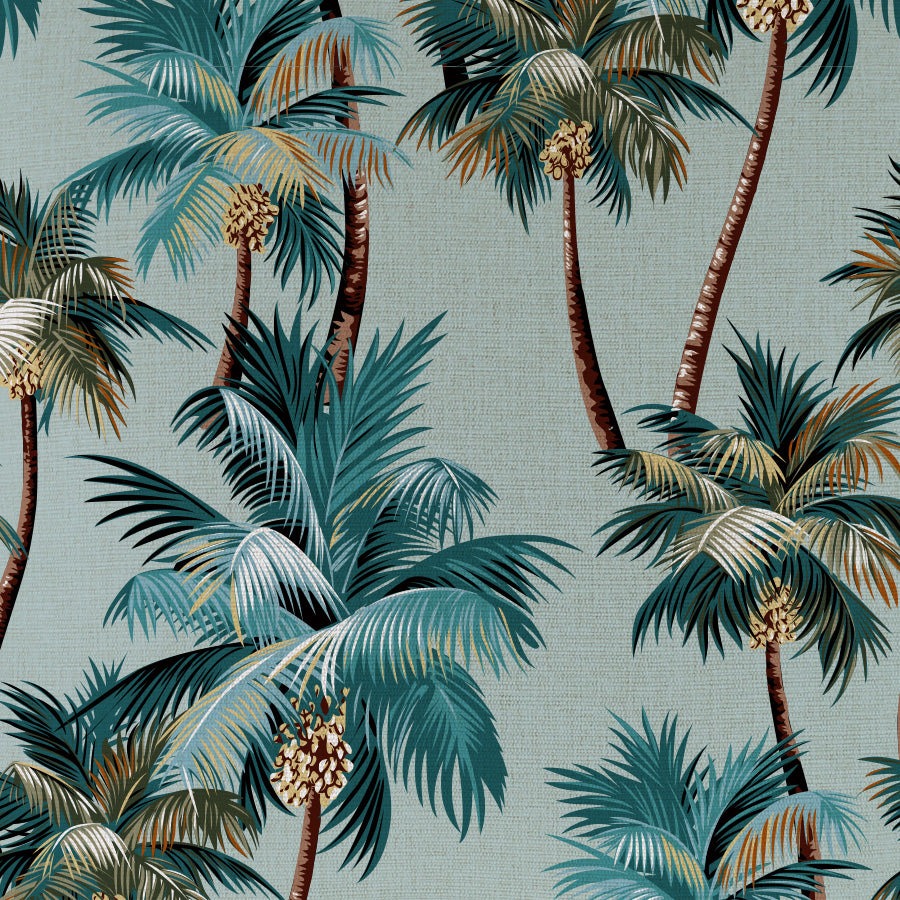 Outdoor Cushion With Piping Palm Trees Seafoam 35cm x 50cm - Image 3